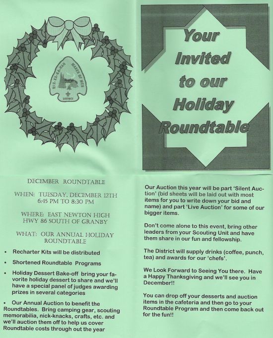 Roundtable Dessert and Auction: December 12, 2006